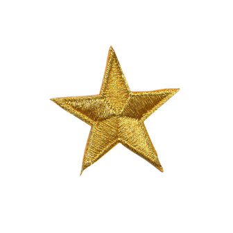 Opstrijkbare applicatie ster goud KLEIN (5 stuks)