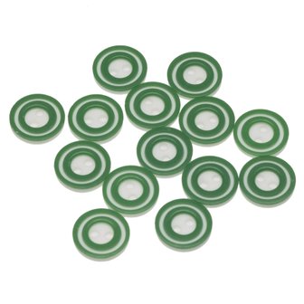 Knoop &#039;donut&#039; mini donker groen 10 mm (ca. 100 stuks)
