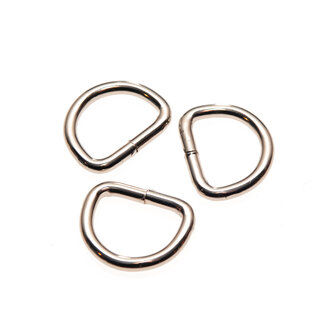 Metalen D-ring zilverkleurig gelast 20 x 3,5 mm (1 stuk)