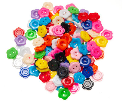 Bloemknoop MIX kleuren ca. 12 mm (ca. 200 stuks)