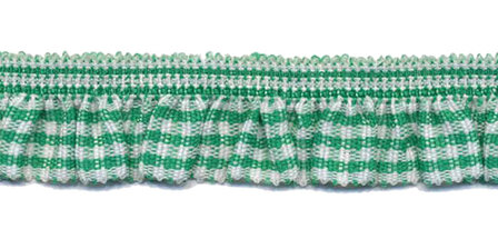 Groen-wit geruite roezel elastiek 19 mm (ca. 10 meter)