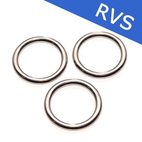 Metalen O-ring zilverkleurig gelast 25 x 4,0 mm RVS (1 stuk)