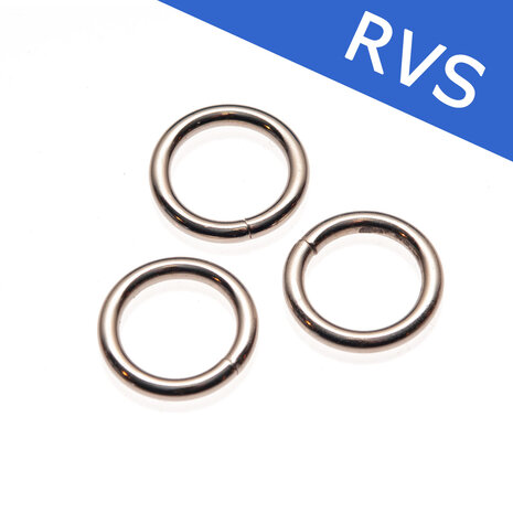 Metalen O-ring zilverkleurig gelast 20 x 3,5 mm RVS (1 stuk)