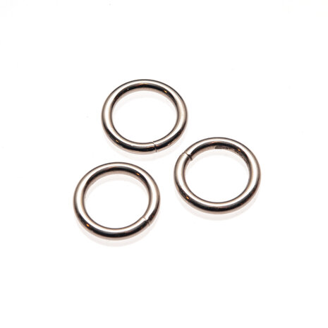 Metalen O-ring zilverkleurig gelast 15 x 3,0 mm (1 stuk)