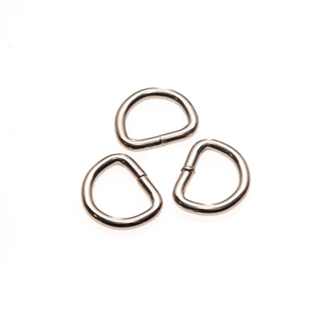 Metalen D-ring zilverkleurig gelast 15 x 3,0 mm (1 stuk)